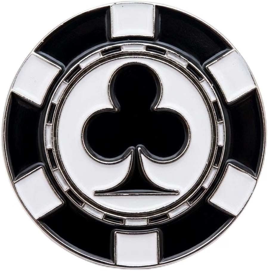 Poker Chip Clubs Golf Ball Marker - Premium Ball Marker for Putting Green
