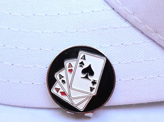 Aces Ball Marker- Casino Theme Premium Golf Ball Markers for Putting Green