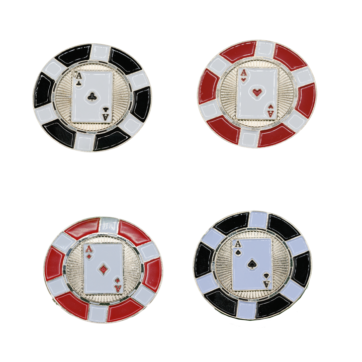 Ace Of Poker Chip Golf Ball Marker - Pack of 4