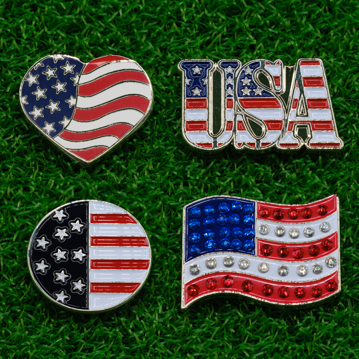 American Flag Golf Ball Marker - Pack of 4