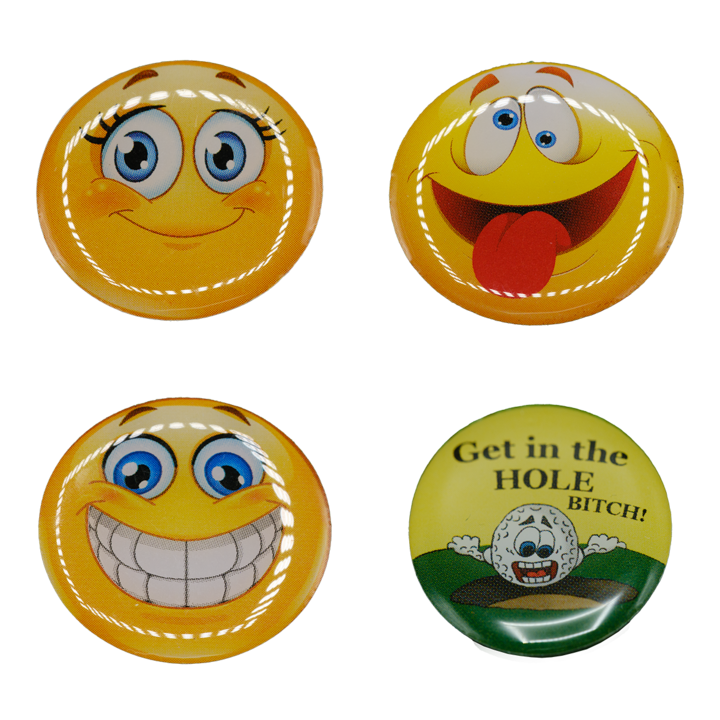 Emoji Golf Ball Marker Pack of 4 FunMarkers
