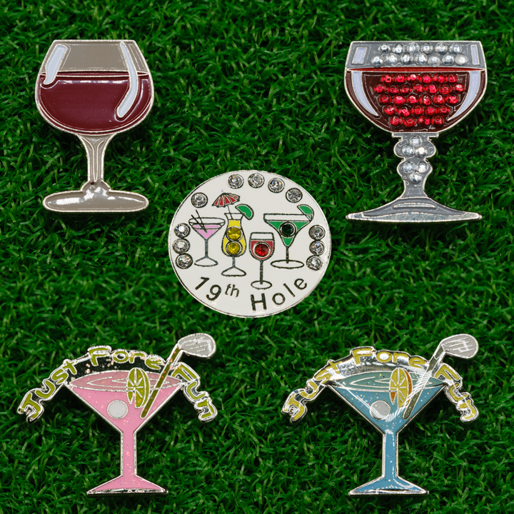 Wine Themed Golf Ball Marker - Pack of 5