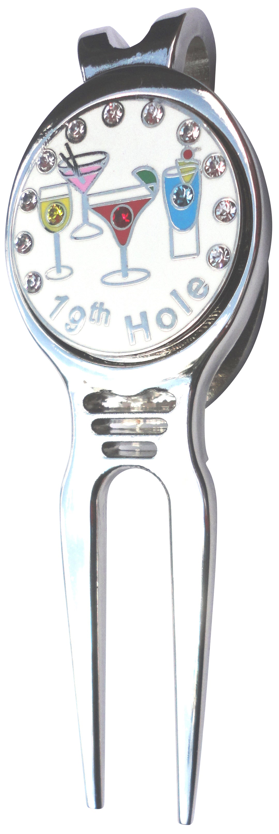 19th Hole w/ Crystals Ball Marker divot fixer pic 1