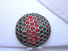 Black Ball w/ Red Crystals Ball Marker hat brim pic