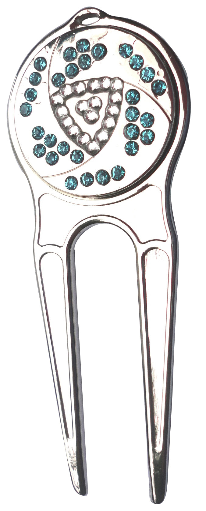 Crystal Clear and Teal Ball Marker divot fixer pic 1