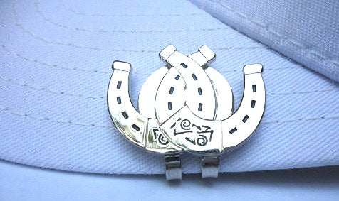 Double Horseshoe Ball Marker hat brim pic
