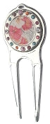 Floral Watercolor Crystal Ball Marker divot fixer pic