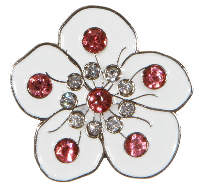 Flower White with Crystals Ball Marker product pic 1