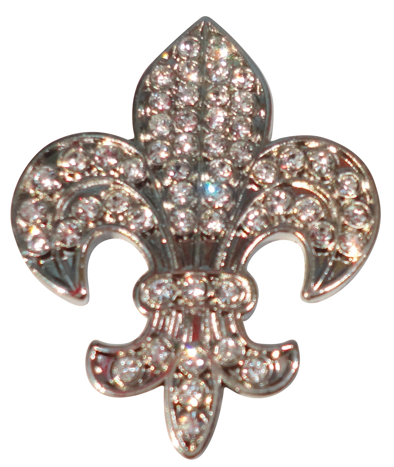 Fleur-de-lis with Clear Crystals Ball Marker
