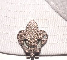 Fleur-de-lis with Clear Crystals Ball Marker hat brim