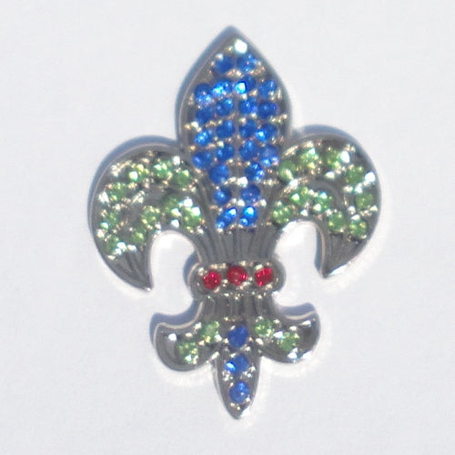 Fleur-de-lis with Colorful Crystals Ball Marker