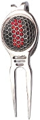 Black Ball w/ Red Crystals Ball Marker divot fixer pic 2
