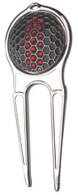 Black Ball w/ Red Crystals Ball Marker divot fixer pic