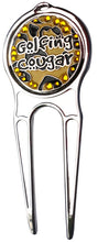 Golfing Cougar with Crystals Ball Marker divot fixer pic