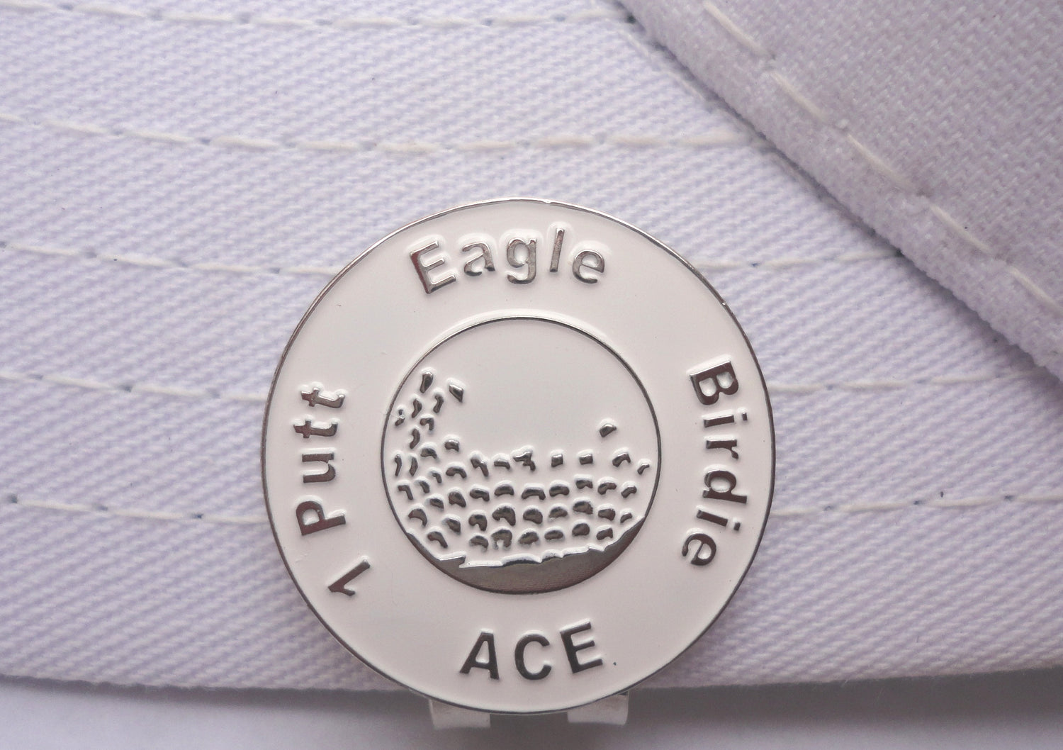 Great Expectations White Ball Marker hat brim pic 2