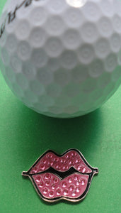 Hot Lips Pink Ball Marker golf ball pic