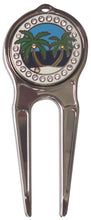Island Paradise w/ Crystals Ball Marker divot fixer pic