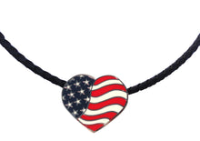 American Flag Heart Ball Marker necklace pic