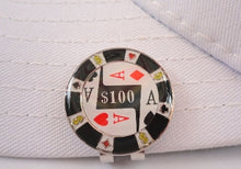$100 Poker Chip Ball Marker hat brim pic