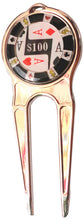$100 Poker Chip Ball Marker divot tool pic