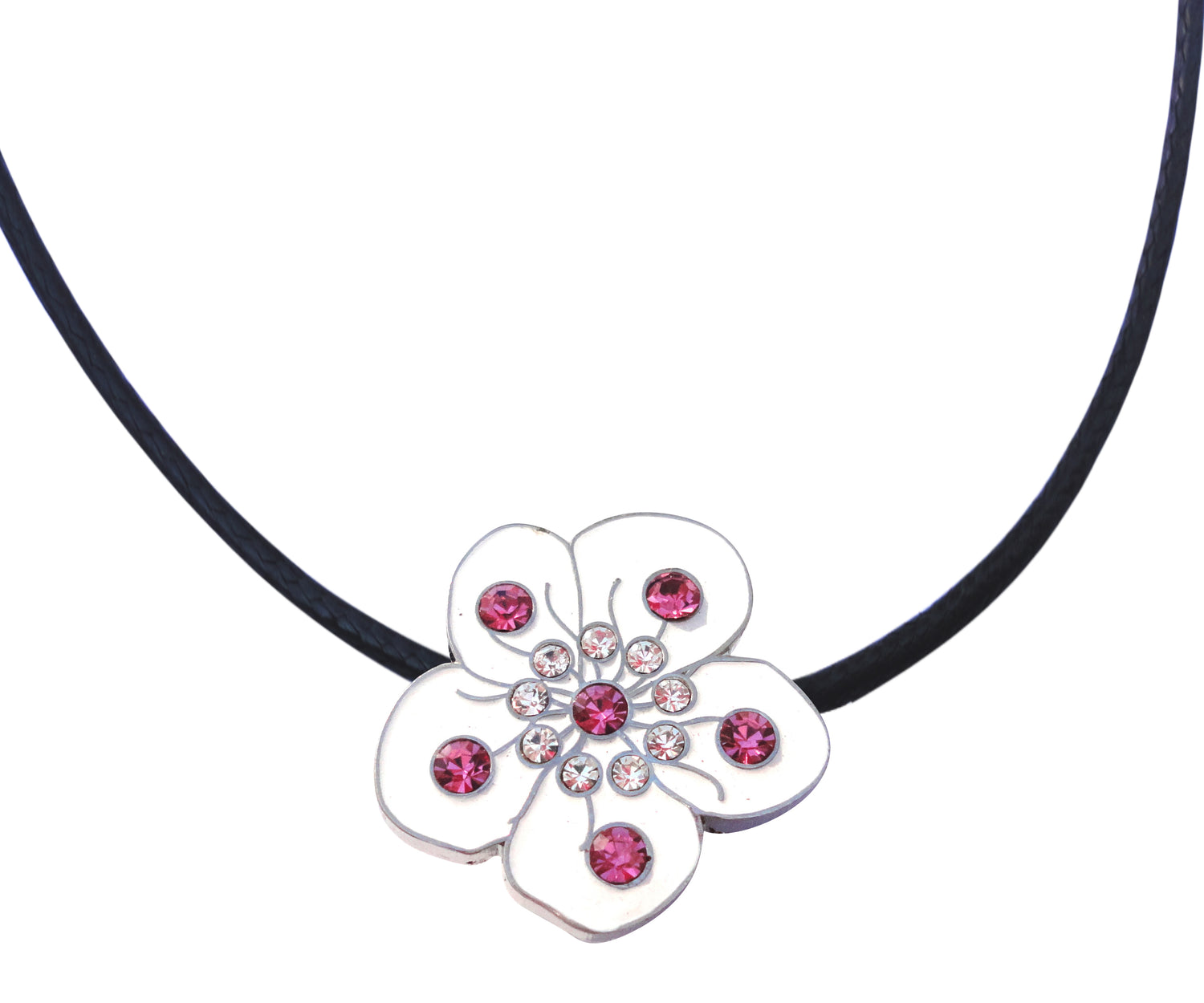 Black Cord Necklace with Heart Shaped Magnet