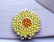 Sunflower w/Crystals Ball Marker hat brim pic 2