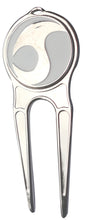 White with Unique Chrome Design Ball Marker divot fixer pic 1