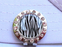 Zebra Stripes w/ Crystals Ball Marker hat brim pic 2