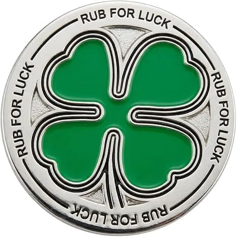 Lucky Four Leaf Clover Golf Ball Marker - Unique Stylish Metal Ballmarker