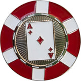 Ace of Diamonds Poker Chip Ball Marker –Metal Golf Marker for Putting Green