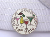 19th Hole Golf Ball Marker W/Crystals Ball Marker, Putting Green Accessory