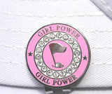 Girl Power w/ Crystals Golf Ball Marker w/ Hat Clip – Golfers Accessories