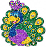 Peacock Golf Ball Marker - Unique Collectible Design w/Glitter & Crystals