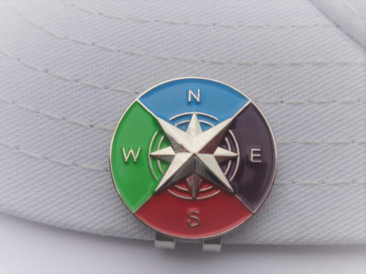 Compass Golf Ball Marker w/Hat Clip – Premium Ball Marker for Putting Green