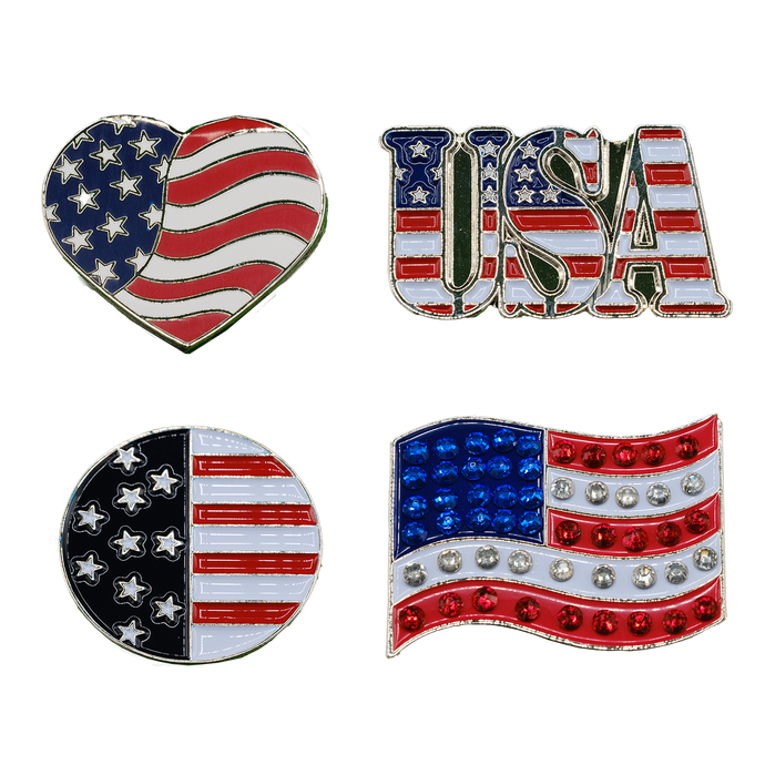 American Flag Golf Ball Marker - Pack of 4