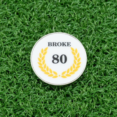 Broke 80 Milestone Golf Ball Marker