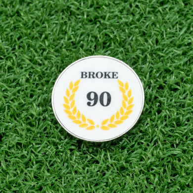 Broke 90 Milestone Golf Ball Marker