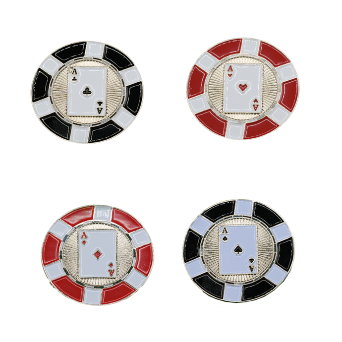 Ace Of Poker Chip Golf Ball Marker - Pack of 4