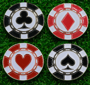 Poker Chip Golf Ball Marker - Pack of 4