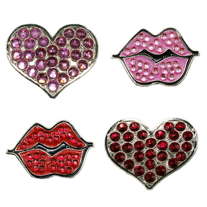 Hearts and Kisses Golf Ball Marker - Pack of 4