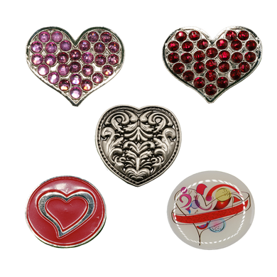 Hearts Golf Ball Marker - Pack of 5