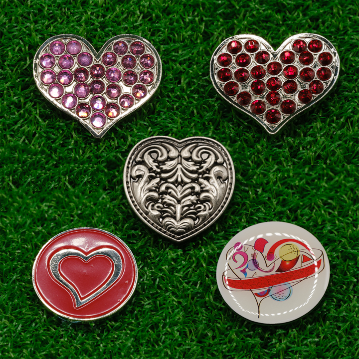 Hearts Golf Ball Marker - Pack of 5