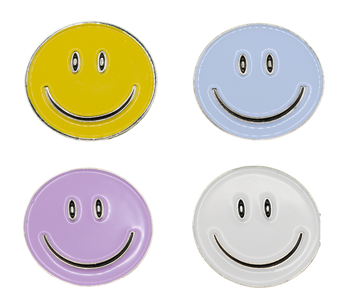 Smiley Face Golf Ball Marker - Pack of 4
