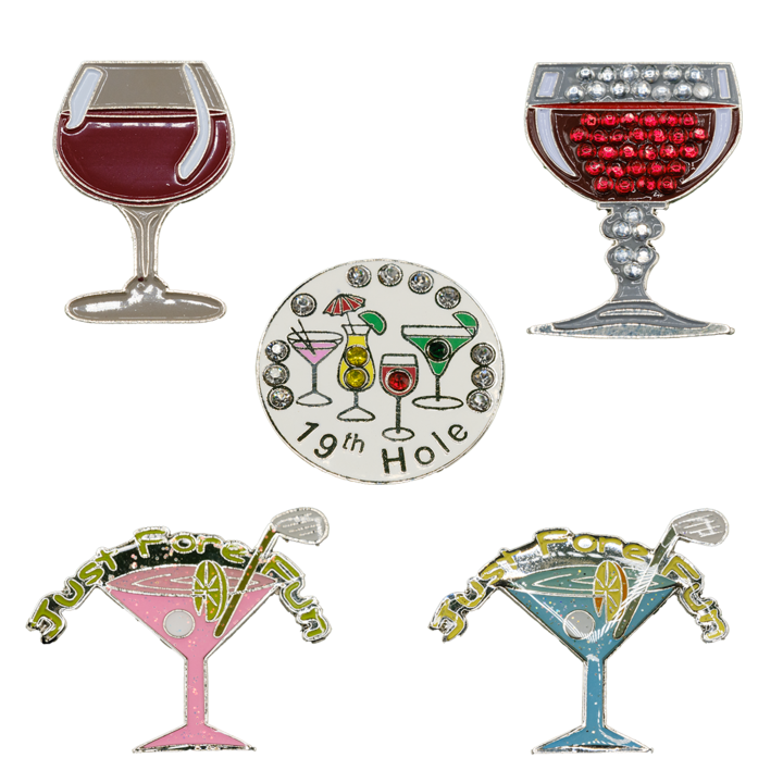 Wine Themed Golf Ball Marker - Pack of 5