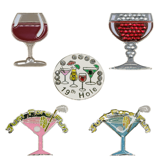 Wine Themed Golf Ball Marker - Pack of 5