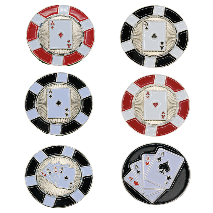 Aces Golf Ball Marker - Pack of 6