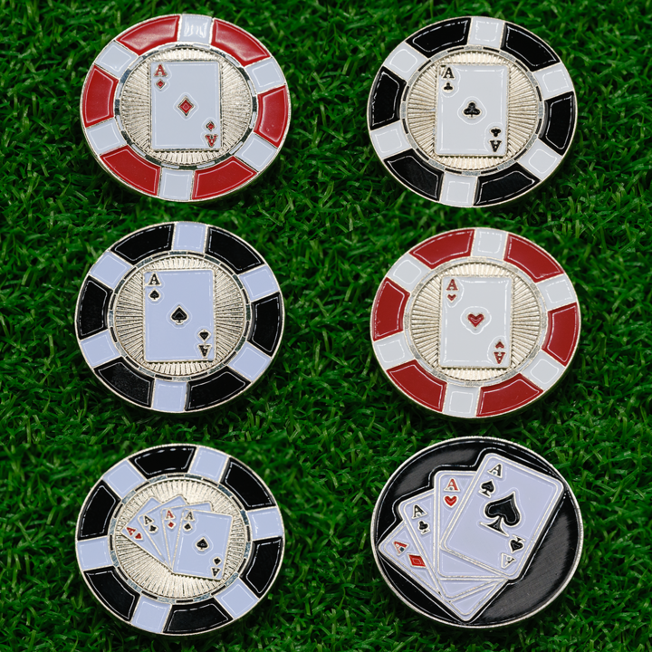 Aces Golf Ball Marker - Pack of 6