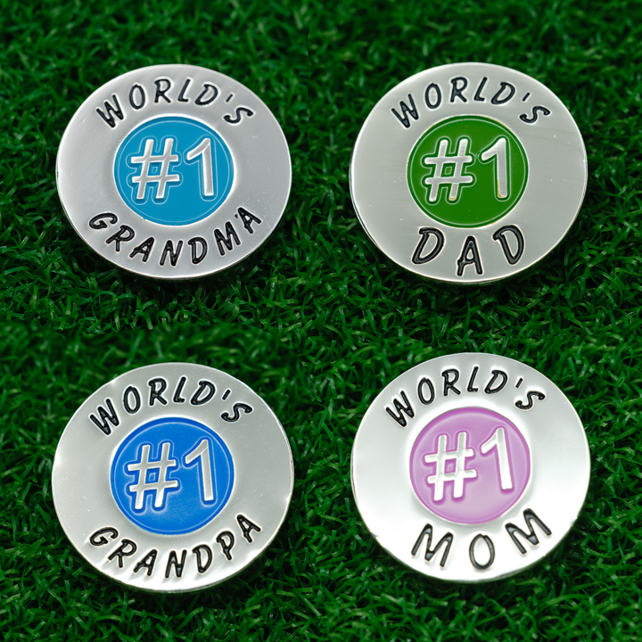 Worlds # 1 Golf Ball Marker - Pack of 4