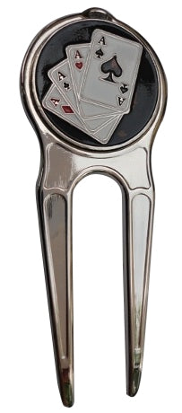 4 Aces Poker Chip Ball Marker divot fixer pic 1