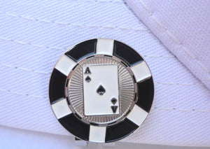 Ace of Spades Poker Chip Ball Marker hat pic 1